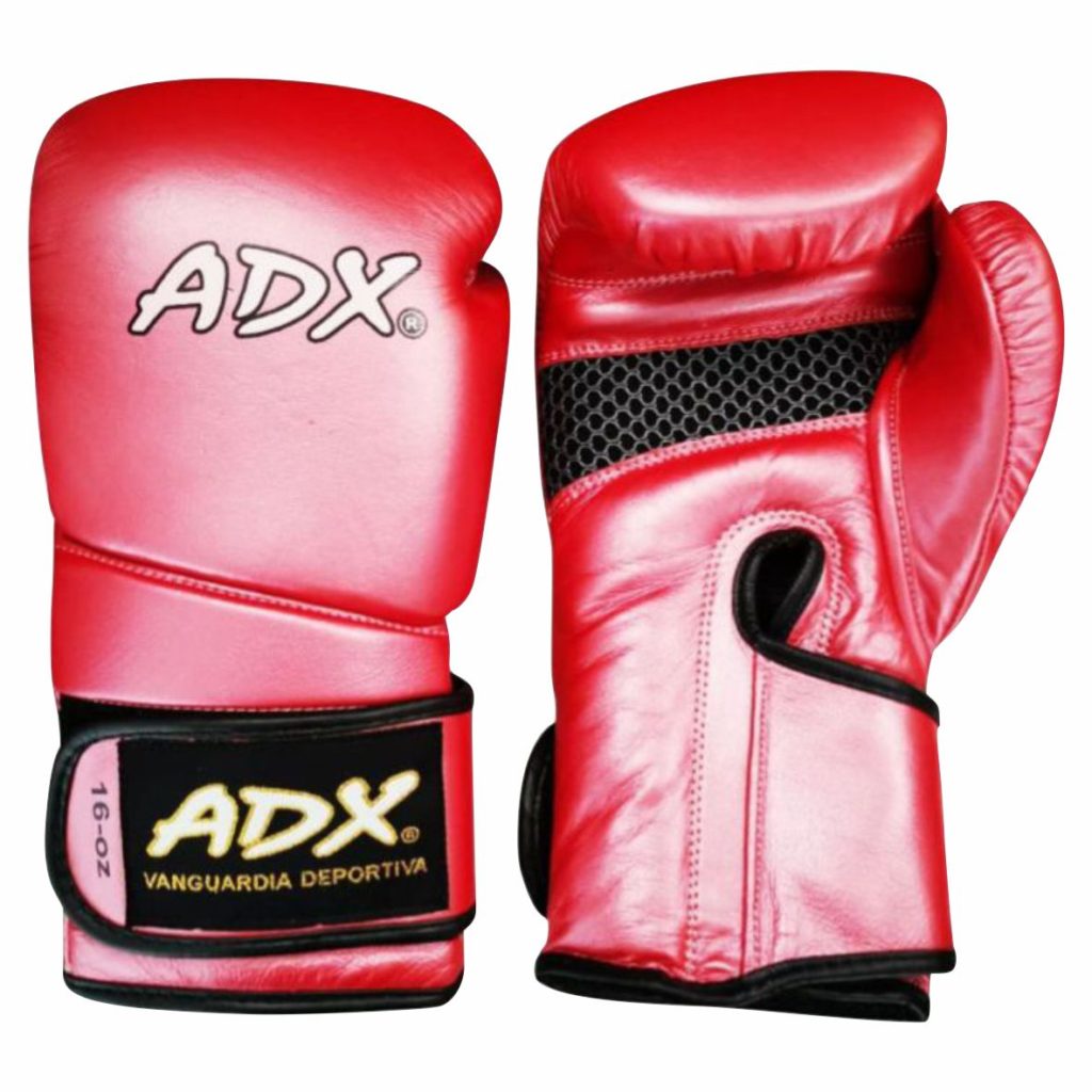 Guante Box De Piel Genuina Con Relleno Multicapas Color Rojo Aperlado Adx