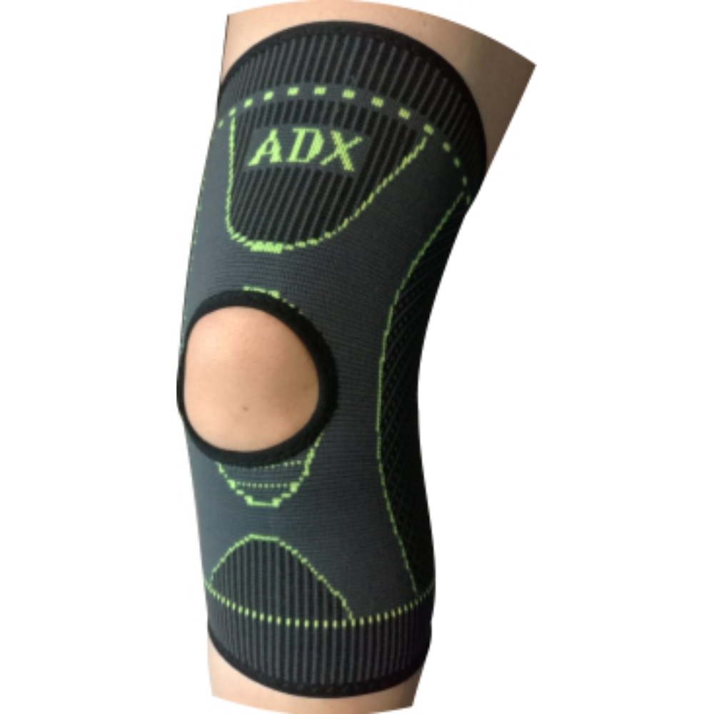 Rodillera elástica con menisco multideportiva negro/gris/verde – ADX